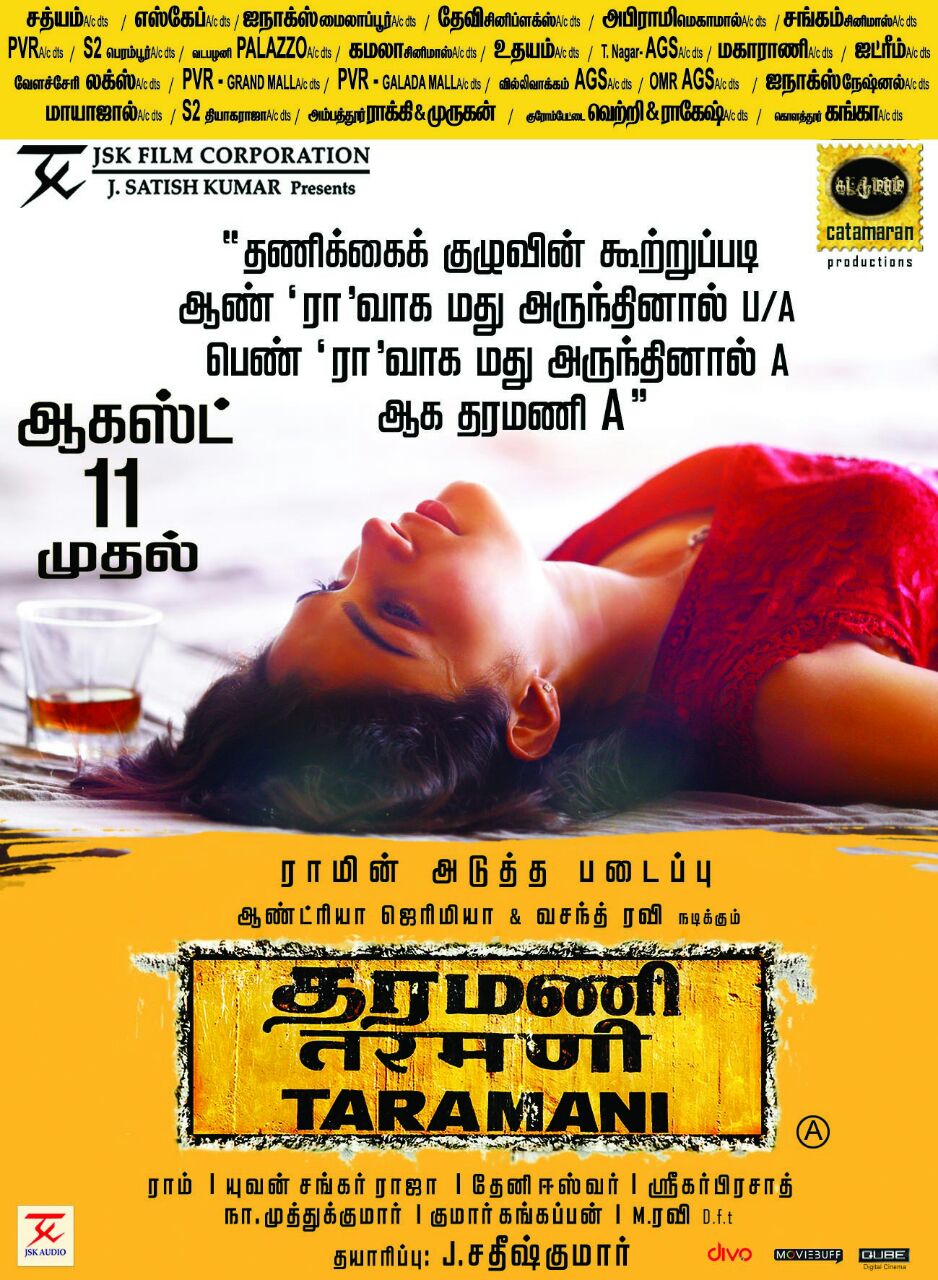 ‘தரமணி’  படத்துக்கு A  சர்டிபிகேட் ஏன் தெரியுமா?