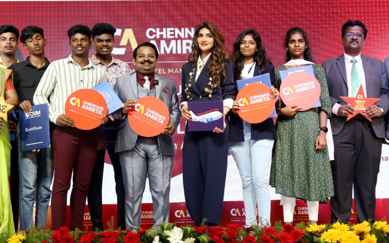 சென்னைஸ் அமிர்தா குழும புதிய லோகோ – நடிகை ஸ்ரீலீலா வெளியிட்டார்!